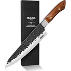 Huusk Japanese Chef Knife 8 Inch, Hand Forged Kitchen Knives With Ergonomic Full Tang Handle, High Carbon Steel Cooking Knife For Home Kitchen, Bbq, Camping, Christmas Gifts For Man
