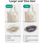 Bagsmart Foldable Tote Bag With Drawstring Bag, Tote Bag Shoulder Bag Top Handle Handbag For Travel, Work, Beach, Gym