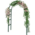 Rubfac 7.8Ft Garden Arch, Metal Trellis For Climbing Plants Outdoor | Dark Green Garden Arbors, Archway Frame For Flower Vines, Backyard Fall Decor, Halloween Christmas Decorations
