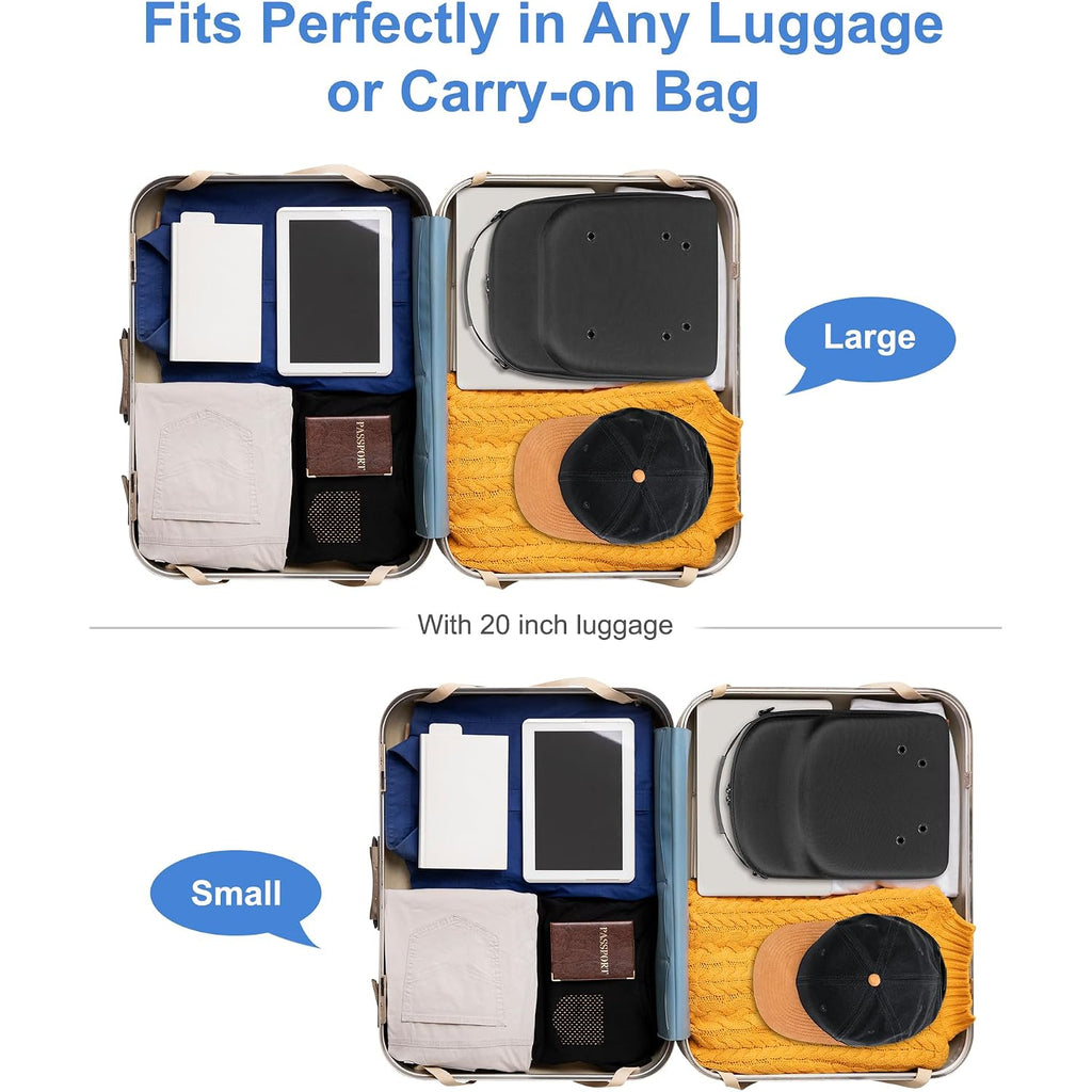 Set Of 2 Hard Hat Travel Cases For Baseball Caps - Hat Storage Organizer Holder With Handle, Shoulder Strap And Trolley Sleeve, Protect Up To 10 Hats For Outdoor And Home Storage, Black