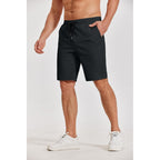 Coofandy Mens Casual Shorts Cotton Elastic Waist Drawstring Shorts Lightweight Summer Beach Shorts