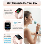 Smart Watches for Women, 1.8" Touch Screen Fitness Watch with Heart Rate, Pedometer, IP68 Waterproof Smartwatch for iPhone Android, 2 Packs