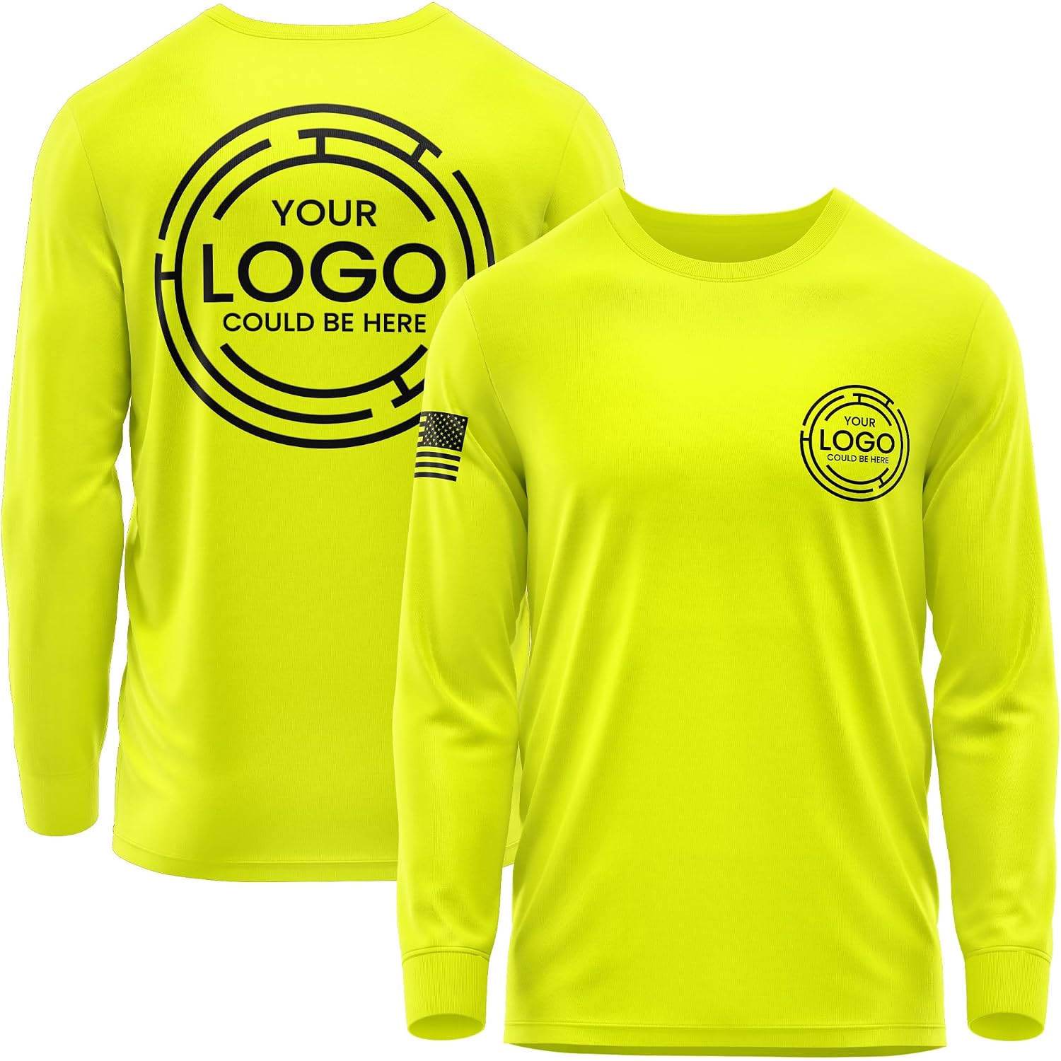 Custom Shirt For Men, Heavy Cotton Long Sleeve, Design Your Own Shirts, Customized T-Shirt Front & Back Black