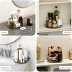 2 Pack Lazy Susan Organizer Turntable, Clear 9 Inch Rotating Organizer Tray For Cabinet Table Top, Round Non-Skid Refrigerator Lazy Susan, Kitchen Storage For Pantry Countertop Bathroom, Spice Rack
