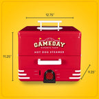 Nostalgia, Game Day Hot Dog Steamer and Bun Warmer, Fits 20 Dogs and 8 Buns, Steams Pot Stickers, Veggies, Potatoes, and Other Appetizers or Toppings