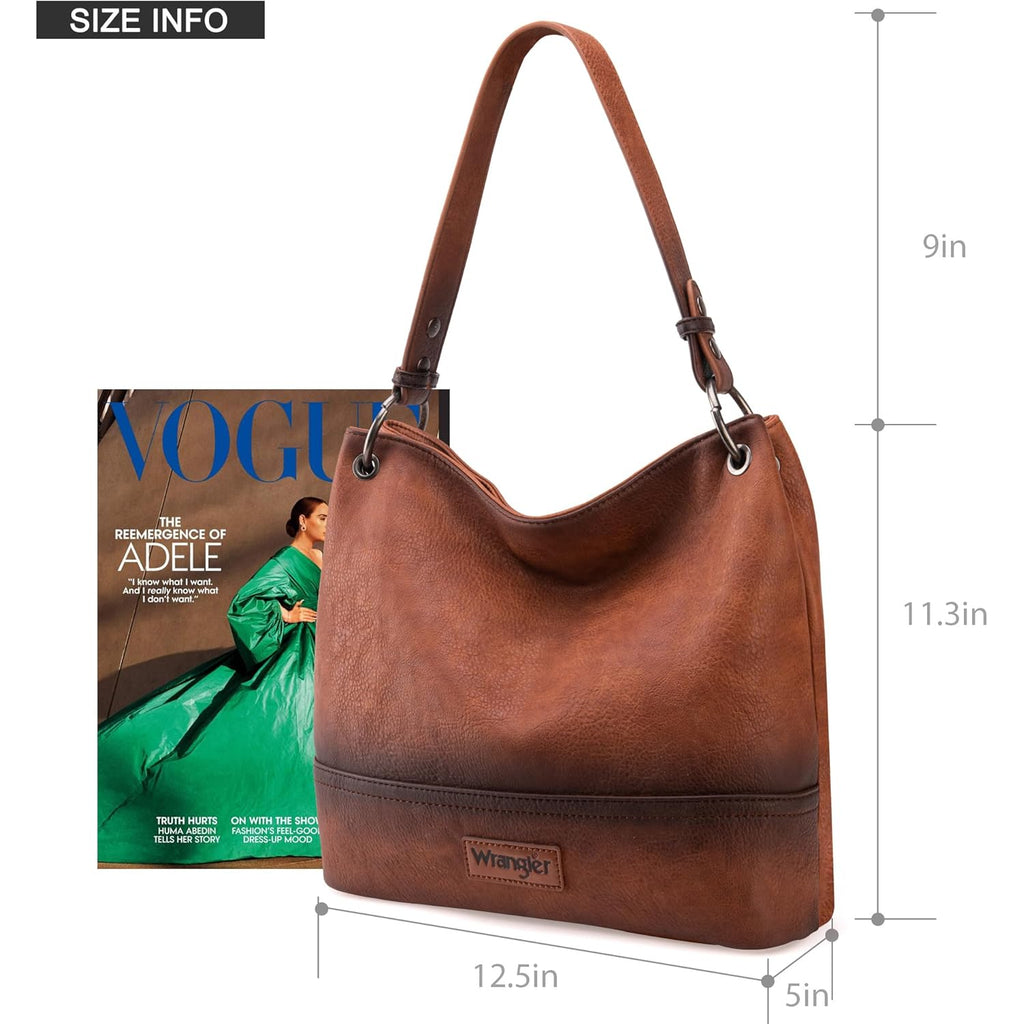 Wrangler Hobo Bags for Women Vegan Leather Top Handle Shoulder Purses and Handbags