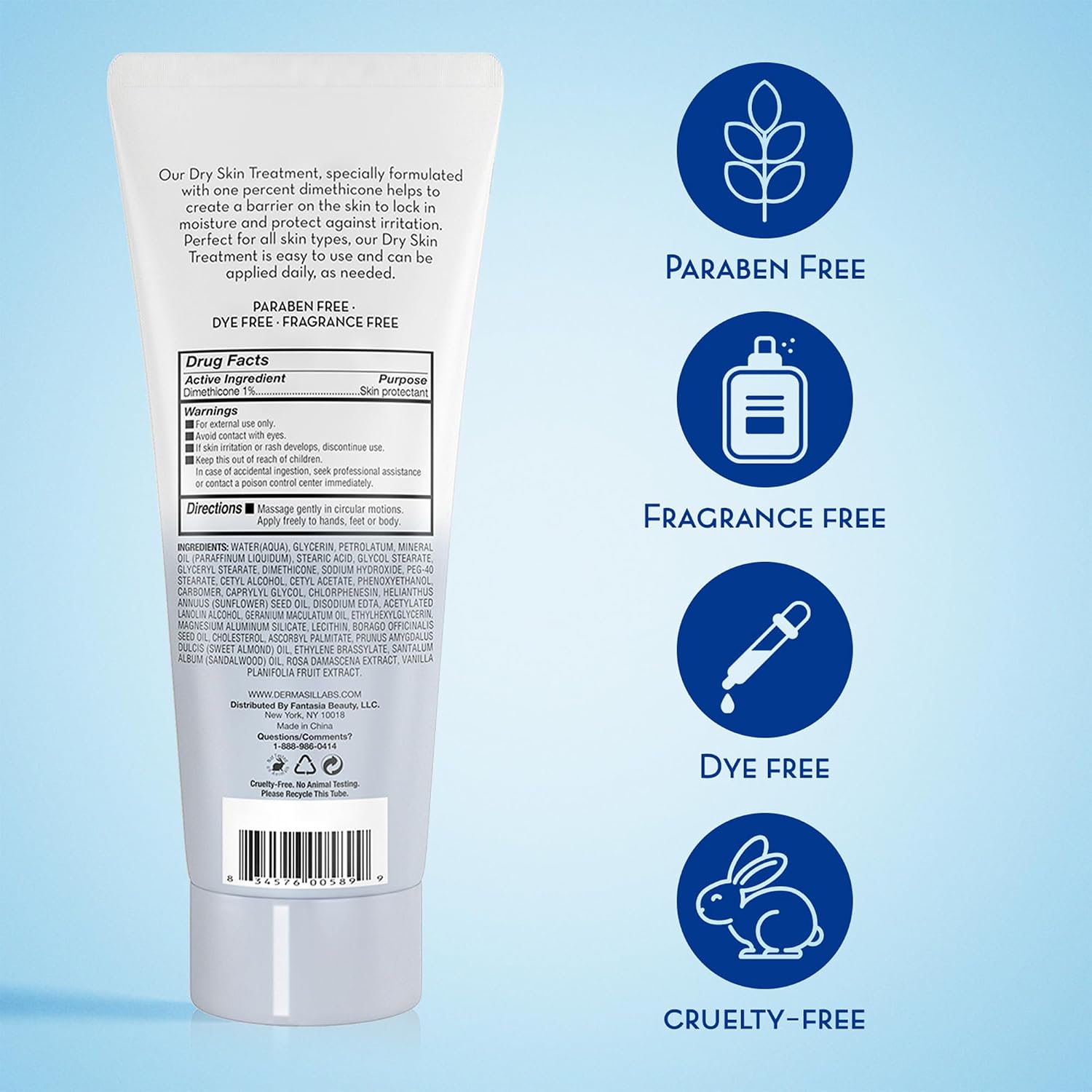 Dermasil Body Lotion, Dry Skin Treatment, 3-Pack – Non-Greasy, Fast-Absorbing, Fragrance-Free Lotion, Cruelty-Free, 8 Oz Ea