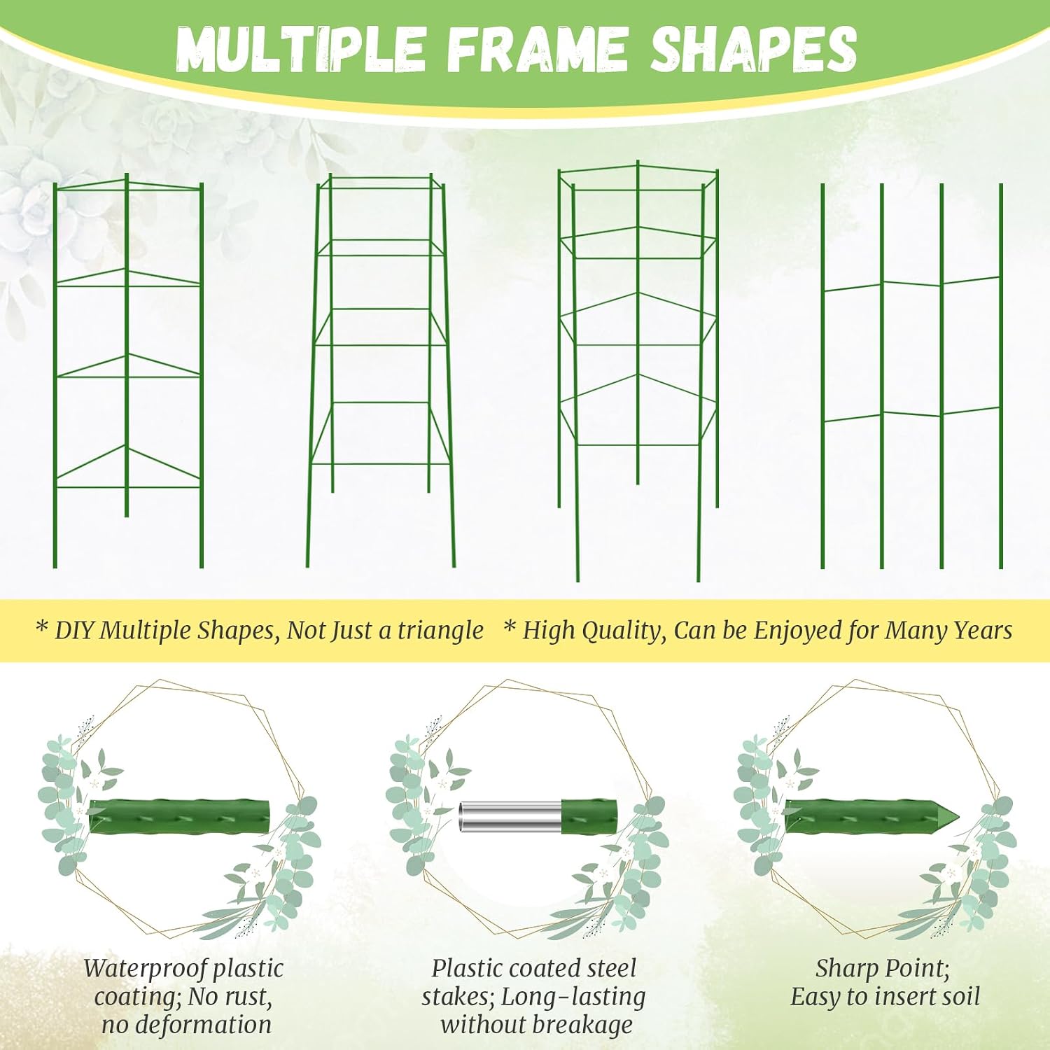 6-Pack Tomato Cage For Garden Plant Support- Up To 48Inch Garden Stakes Tomato Cage, Tomato Trellis For Potted Plants, Tomato Cages Plant Stakes For Climbing Vegetables Plants Flowers