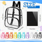 Clear Backpack Bulk Waterproof Transparent Colorful Bookbag Donation Supply Kits For Women Men(12 Inch,50 Pcs)