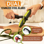 Spring Chef Premium Swivel Vegetable Peeler, Soft Grip Handle And Ultra Sharp Stainless Steel Blades - Perfect Kitchen Peeler For Veggie, Fruit, Potato, Carrot, Apple - Black