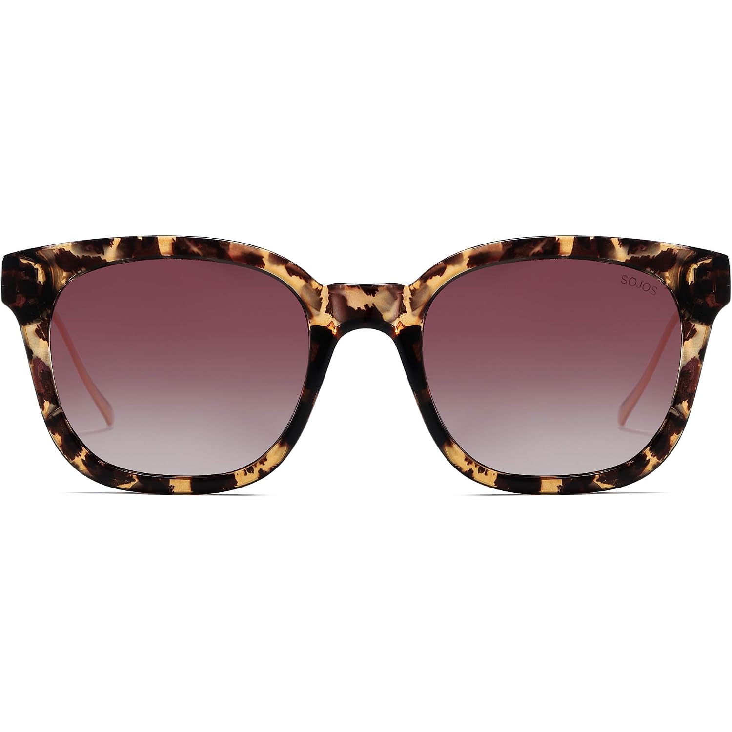 SOJOS Classic Square Polarized Sunglasses Womens Mens Retro Trendy UV400 Sunnies SJ2050 Leopard/Purple