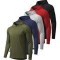 5 Pack Mens Upf 50+ Sun Protection Hoodie Long Sleeve Uv Spf Fishing Shirts Lightweight Running Rash Guard Sun Shirt