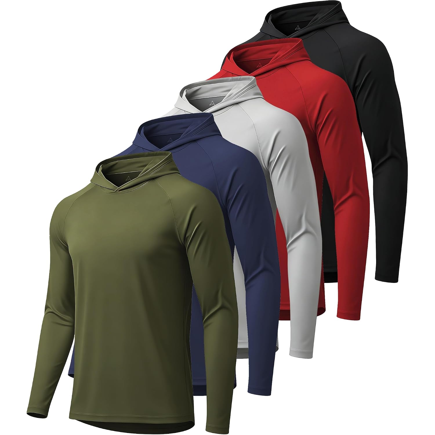 5 Pack Mens Upf 50+ Sun Protection Hoodie Long Sleeve Uv Spf Fishing Shirts Lightweight Running Rash Guard Sun Shirt