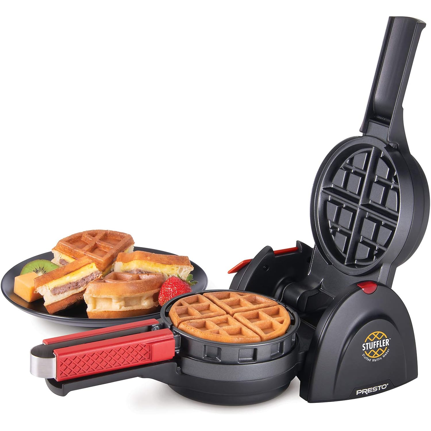 Presto 03512 Stuffler Stuffed Waffle Maker, Belgian, Large, Black