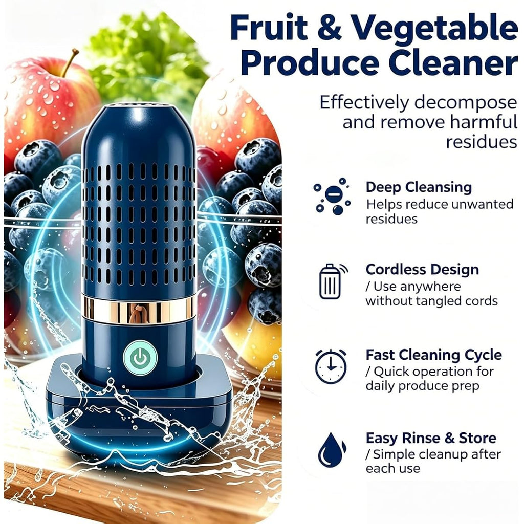 2026 New Produce Cleaner & Vegetable Cleaner With Oh-Ion Technology | Wireless Rechargeable Food Washer For Fruits Veggies Rice Meat Seafood Waterproof 10-Min Automatic Cleaning For Kitchen