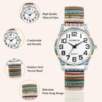 Oidea Women'S Stretch Band Quartz Watch Large Face Easy Reader Dial