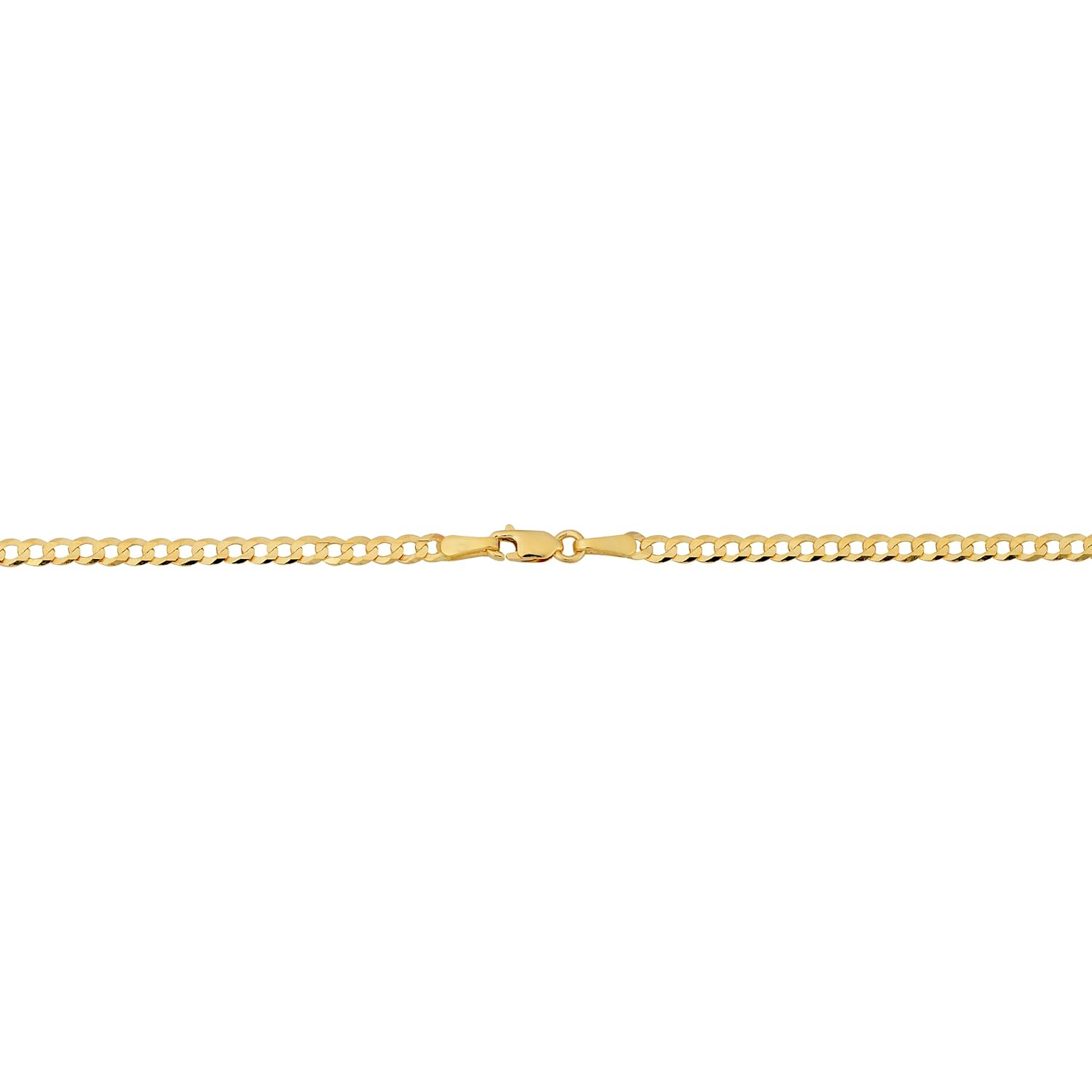 Kooljewelry Real Solid 10k Yellow Gold 2.7 mm Curb Link Chain Necklace for Men and Women (16, 18, 20, 22, 24 or 30 inch)