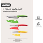 Zyliss 3 Piece Knife Value Set - Kitchen Knife Set - Kitchen Knife Set with Sheath Covers - Includes Paring, Serrated Paring & Utility Knives - Stainless Steel