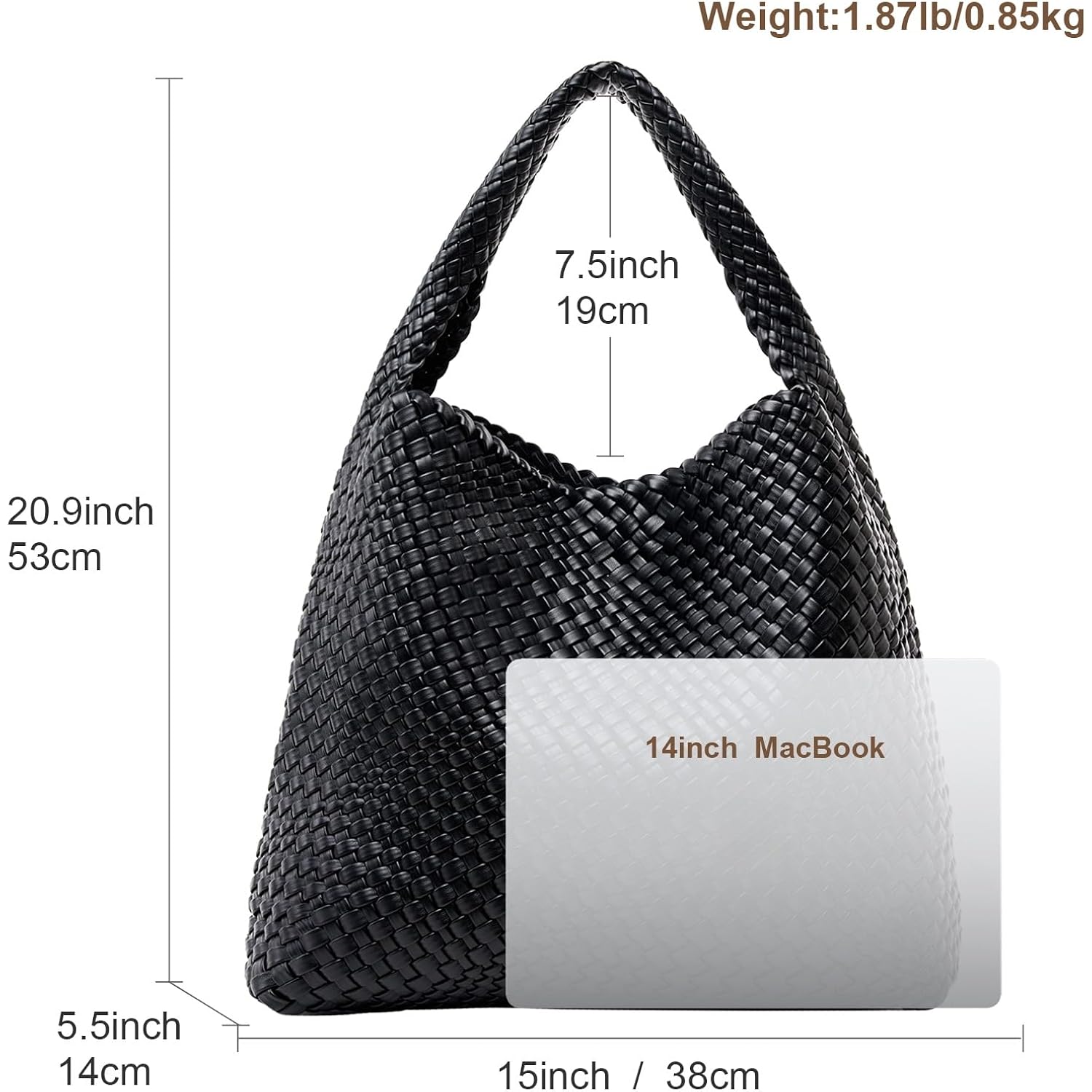 MELOLILA Large Woven Tote Bag for Women Weave Purse Woven Leather Handbag