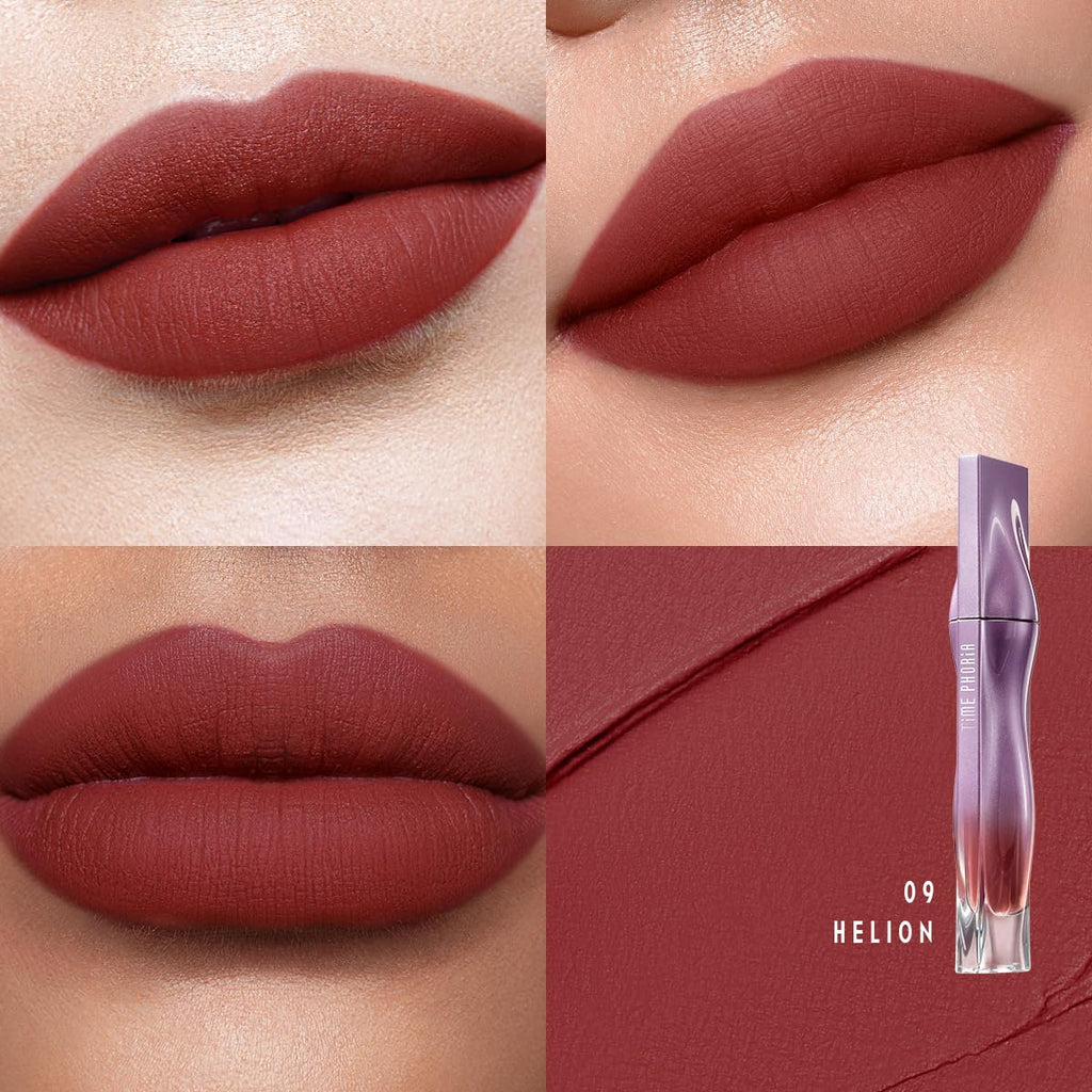 Nebula Velvet Lip Cream, 09 Helion Deep Berry Red Color, Velvet Matte Finish, Lightweight Non-Drying Soft Cream Texture, Blurs Lip Lines, High Pigment Transfer-Proof Long-Lasting Lip Tint