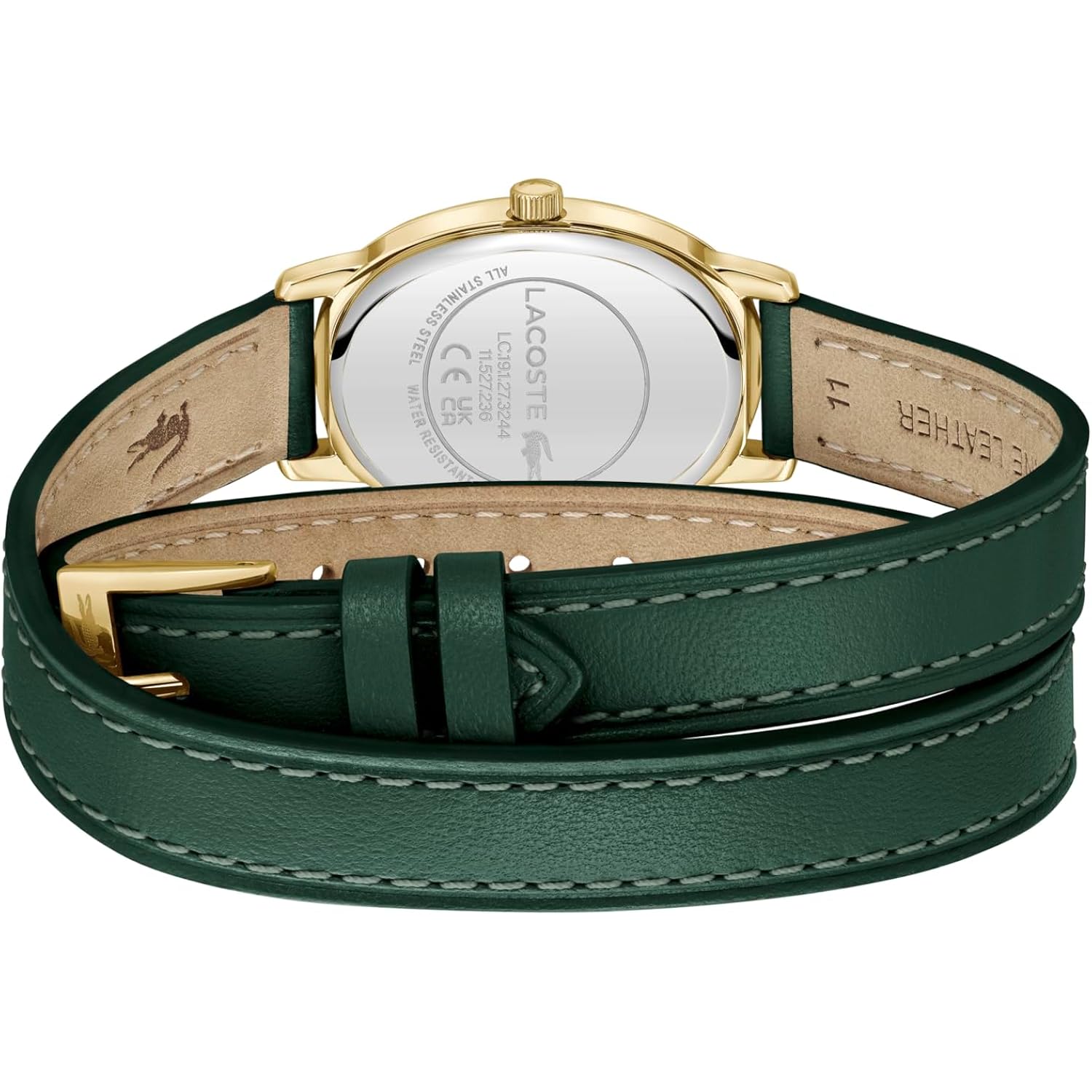 Lacoste Parisienne Women'S 2H Watch – Oval Case, Fluted Bezel, Quartz Movement, Double Wrap Smooth Leather Strap, Chic And Minimalist Design - Gift For Her