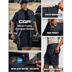 Cqr Men'S Flex Casual Cargo Shorts, Lightweight Water Resistant Golf Shorts, Stretch Tactical Work Shorts With Multi-Pocket