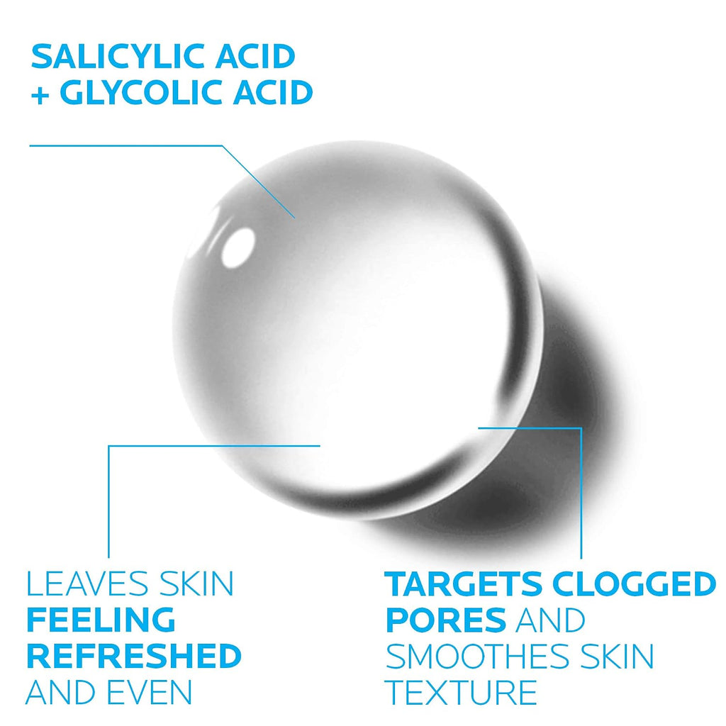 La Roche-Posay Effaclar Clarifying Solution Acne Toner With Salicylic Acid And Glycolic Acid, Pore Refining Oily Skin Toner, Gentle Exfoliant To Unclog Pores And Remove Dead Skin Cells
