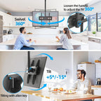 Ceiling Tv Mount For 26-65 Inch Tvs, 360° Swivel Full Motion Ceiling Mount Tv Bracket, Height Adjustable, Tilt Tvs Ceilings Mounts, Supports Up To 110 Lbs, Max Vesa 400X400Mm
