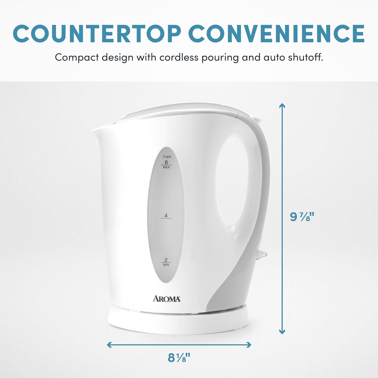 Aroma® 1.5L / 6-Cup Electric Tea Kettle