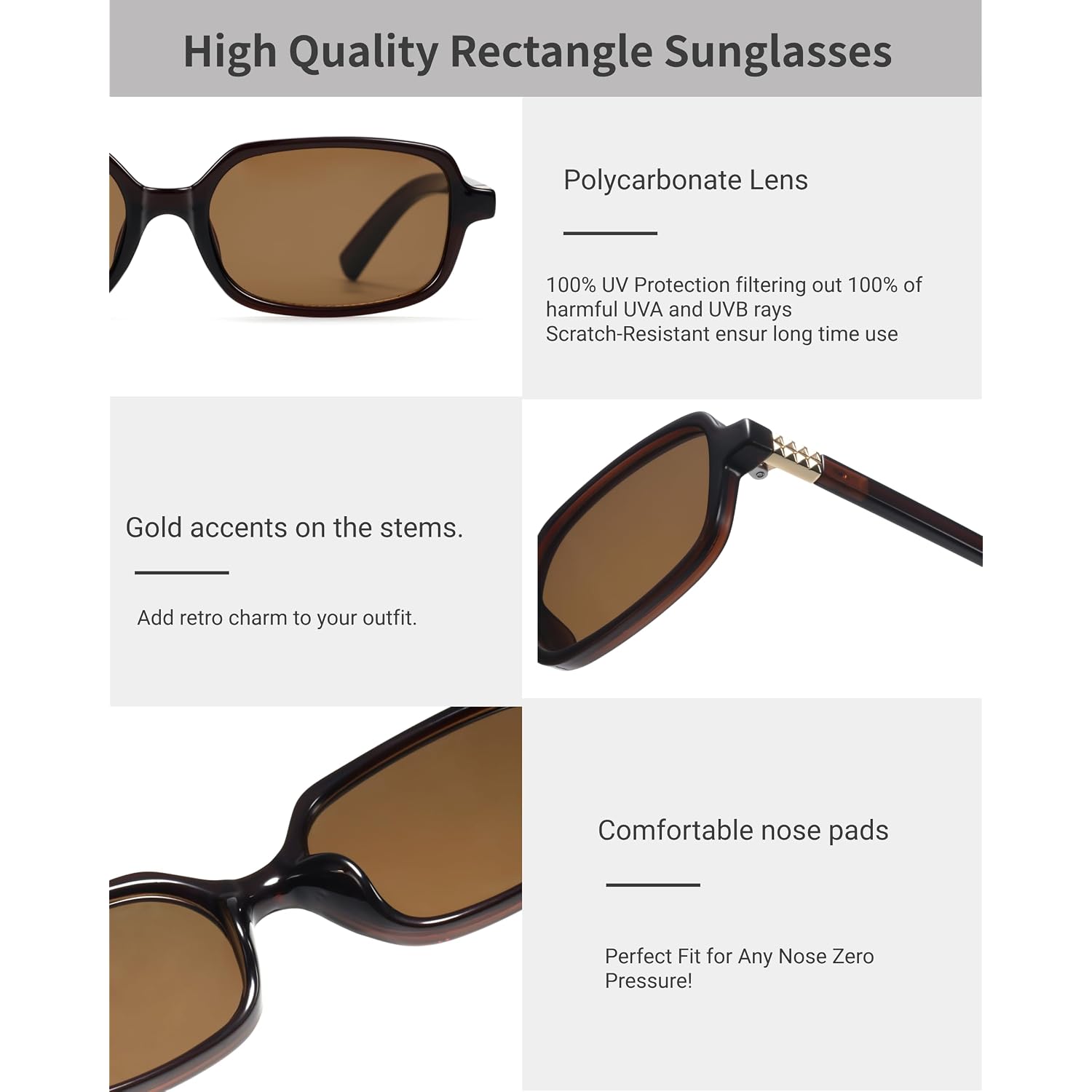 Trendy Small Rectangle Sunglasses For Women Vintage Retro Sun Glasses With Thin Narrow Frame 90S Y2K Fashion Essential