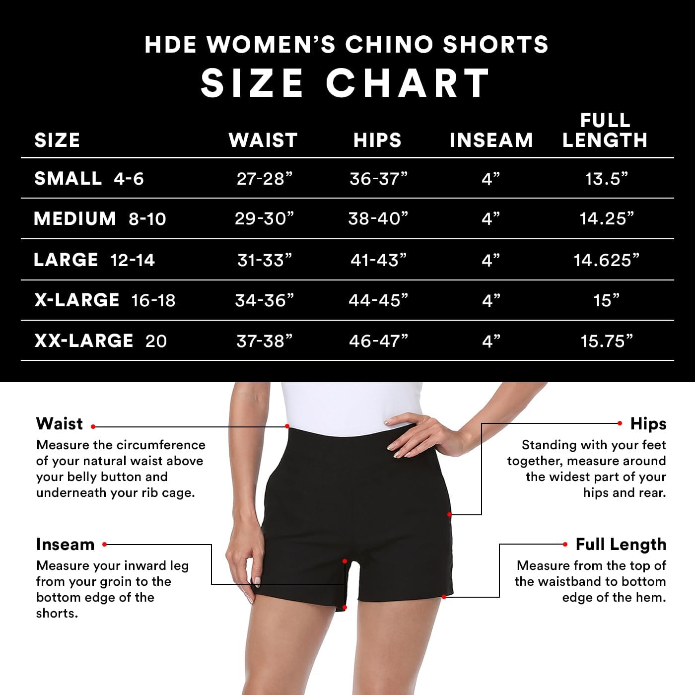 Women's Plus Size Chino Shorts Pull On High Waisted 4" Inseam Soft Stretch Solid Colors Summer Casual Shorts with Pockets