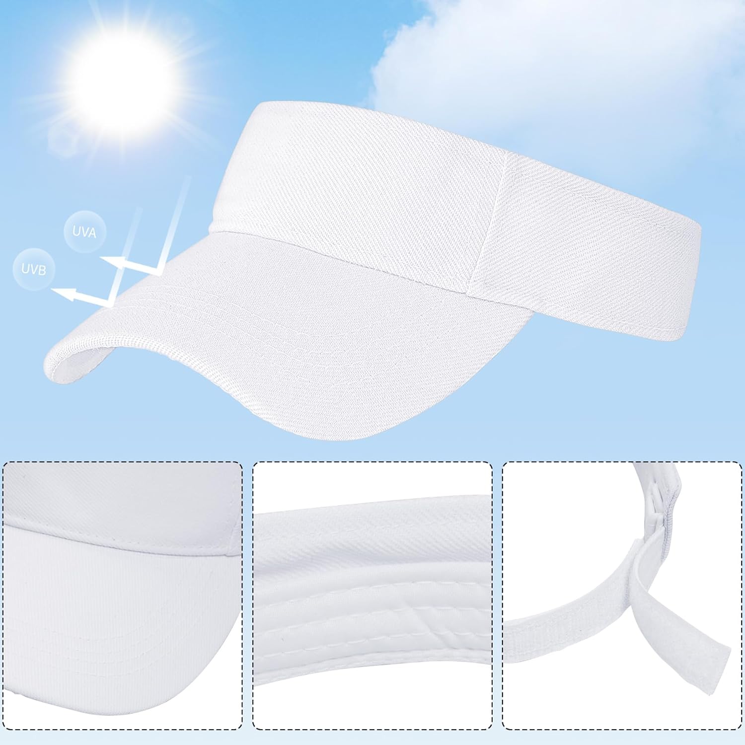Marrywindix 2 Pieces of Sport Wear Athletic Visor Sun Sports Visor Hat Visor Adjustable Cap for Women and Men (One Size)