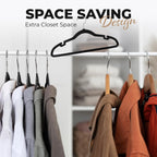 100 Pack Velvet Hanger For Shirt Pants Dresses Skirts Suits Jackets - Slim Space Saving Design - Standard Coat Hanger - Sturdy & Durable Design With Shoulder Grooves Hook
