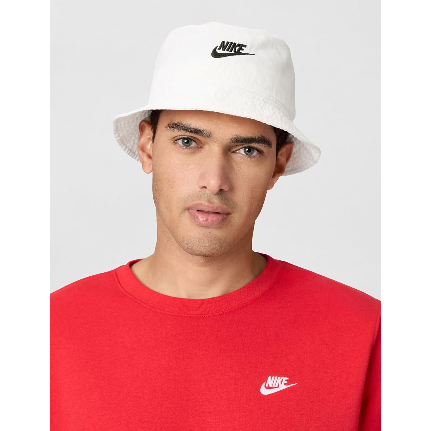 Nike Unisex Adult Apex Futura Washed Bucket Hat | Mens and Womens White/Black