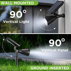 Innogear Solar Spot Lights, Outdoor Solar Lights Solar Spotlights Flag Pole Light Waterproof Landscape Lighting Outside For Flag Uplighting Backyard Patio Pathway Statue Palm Tree Sign, Cool White