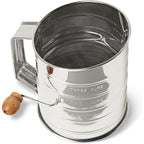 Amazon Basics Stainless Steel Flour Sifter, 3 Cup Capacity For Fine Or Coarse Flour, Dishwasher-Safe