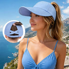 Large Wide Brim Criss Cross Ponytail Baseball Sun Hats For Women Mesh Quick Dry Outdoor Sports Travel Beach Cap