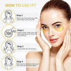 Nazano 24K Gold Under Eye Patches - 60 Pack Eye Masks For Puffy Eyes | For Dark Circles, Bags & Wrinkles With Collagen & Hyaluronic Acid - Eye Care Pads For Daily Skincare (Gold)