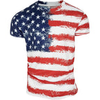 Men'S Short Sleeve Patriotic American Design With Eagle And Flag Premium T-Shirt