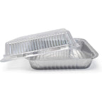 Fig & Leaf (35 Pack) 8” x 8” Square Baking Cake Pans with Plastic Dome Lids | Heavy Duty l Disposable Aluminum Foil Tins l Portable Food Containers l Perfect for Roasting Oven Toaster Cooking