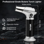 Butane Torch, Kitchen Torch Cooking Torch With Safety Lock & Adjustable Flame For Cooking, Bbq, Baking, Brulee, Creme, Diy Soldering(Butane Not Included)