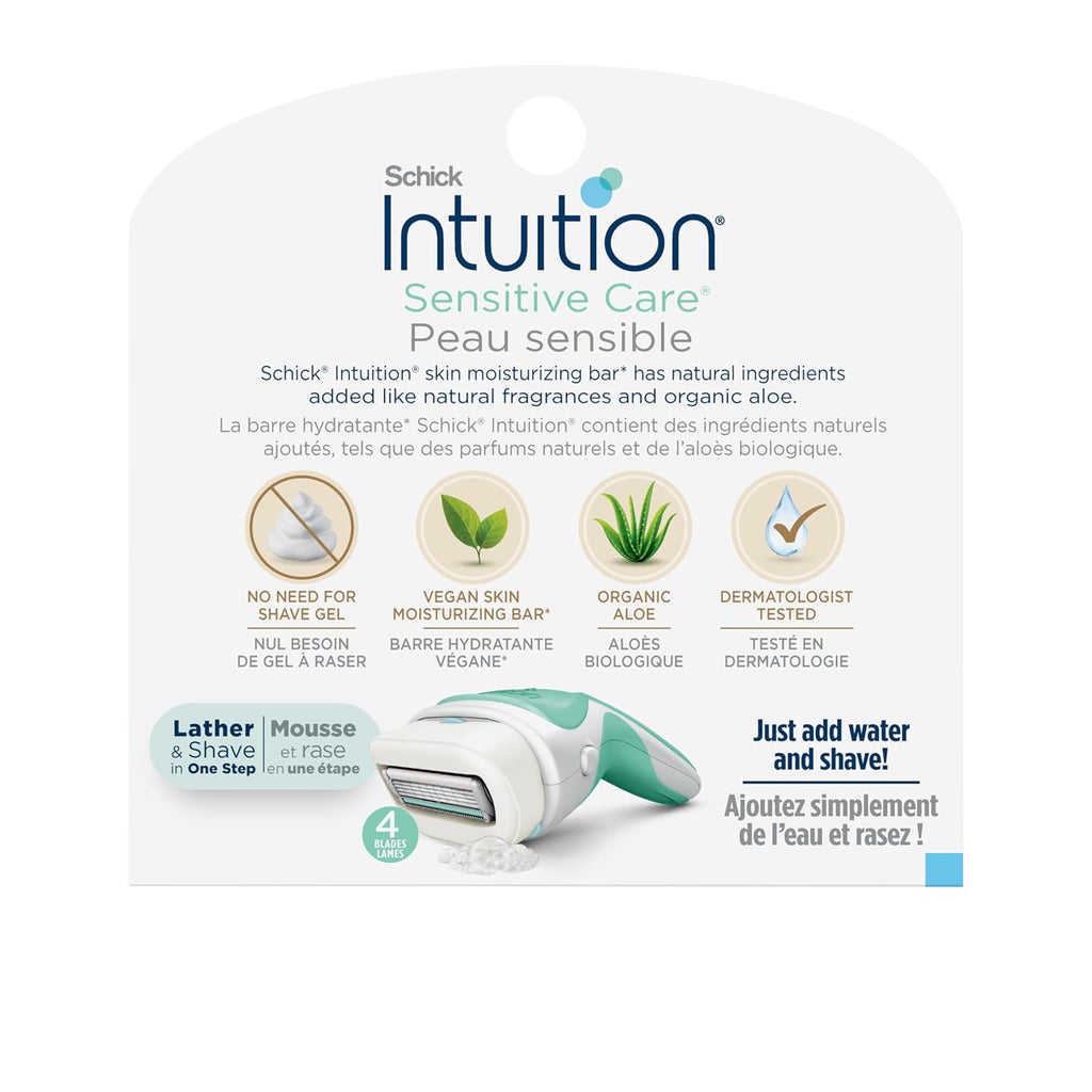 INTUITION Schick Refill, Razors for Women Sensitive Skin | Intuition Razor Blades Refill with Organic Aloe, Razor Refills , 6 Count (Pack of 1)