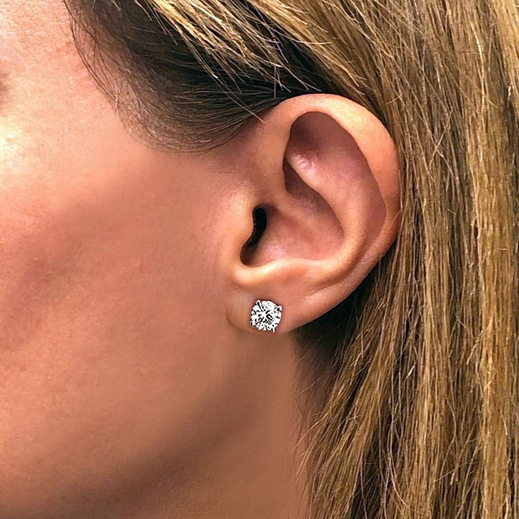 IGI Certified 1 1/4 Carat D-E Color and VS1-VS2 Clarity Lab Grown Diamond Stud Earrings for Women I 14k White Gold Earrings for Her I Secure Screw Back Made in USA by Beverly Hills Jewelers