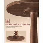 Vasagle Round Side Table, Small Drink End Table, Solid Wood Leg | Accent Nightstand, Mid-Century Modern, For Living Room Bedroom, Chestnut Walnut, Mariel Collection, Ulet293Kx01S