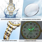 Olevs Watch Women Two Tone Watches For Women With Date Dress Womens Watches For Small Wrists Luxury Easy Read Women'S Watch Waterproof Blue/Black/Gold/Silver Dial Reloj Para Mujer