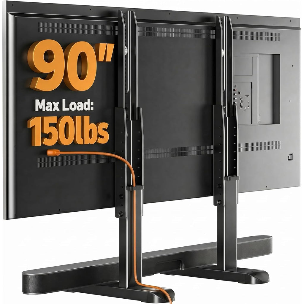 Perlegear Universal TV Stand Legs for Most 37–86 90 Inch TVs up to 150 lbs, Height Adjustable TV Legs Replacement Suitable for Soundbar, Table Top Stand Base Max VESA 800 x 500mm, PGTVS20