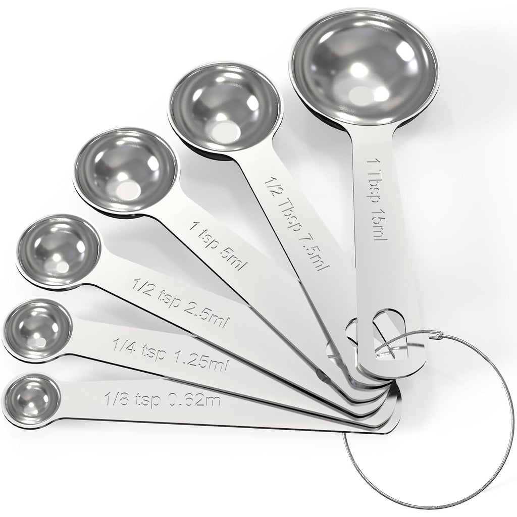 Stainless Steel Measuring Spoons Set,Coffee Scoop Spoon,Kitchen Gadgets For Cooking & Baking,Set Of 6