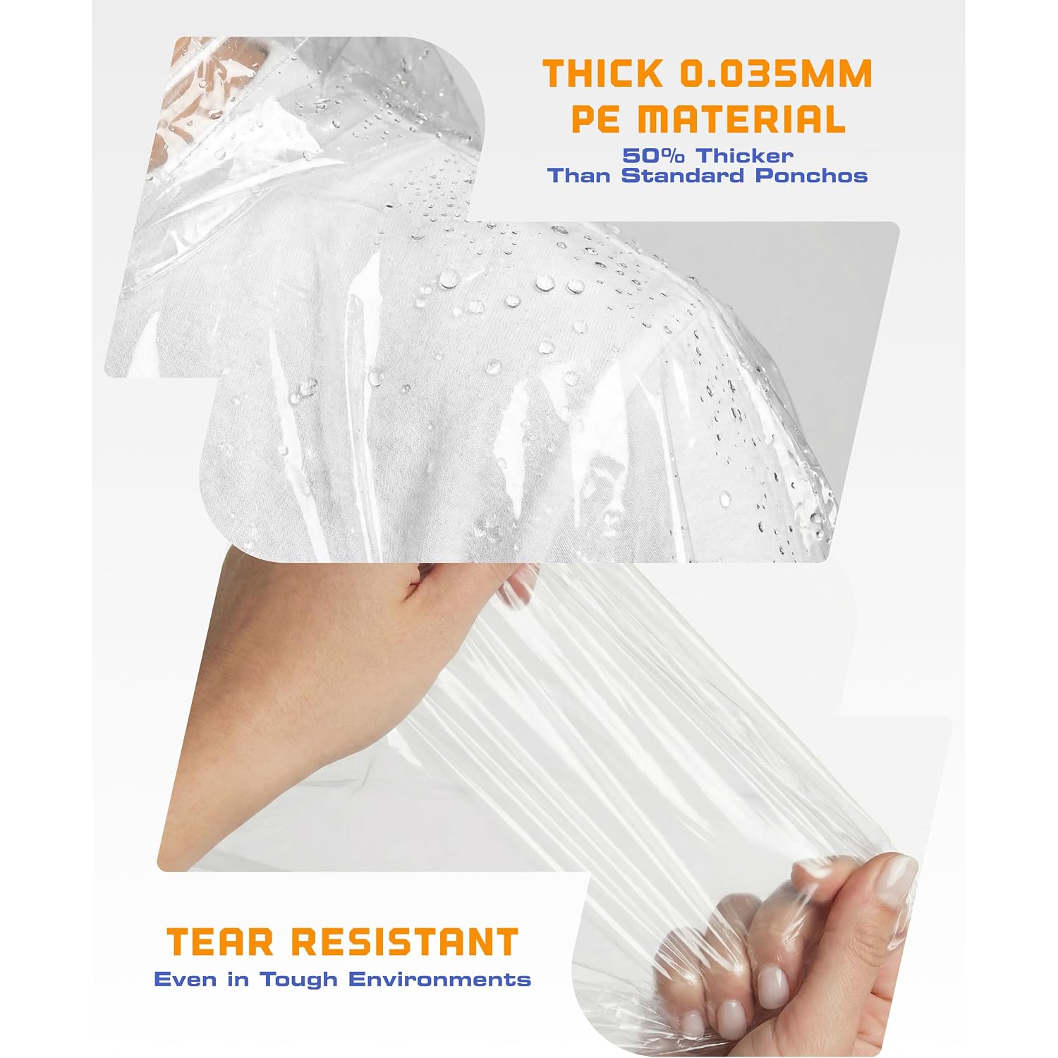 Hagon Pro Disposable Rain Ponchos For Adults (5 Pack)