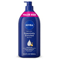 Nivea Essentially Enriched Body Lotion For Very Dry Skin With Hyaluronic Acid, Almond Oil And Deep Nourishing Serum, 72-Hour Body Moisturizer, 33.8 Fl Oz Value Size Pump Bottle
