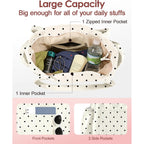 Cute Corduroy Tote Bag For Women - Large Capacity Multi-Pocket Shoulder Bag With Zipper